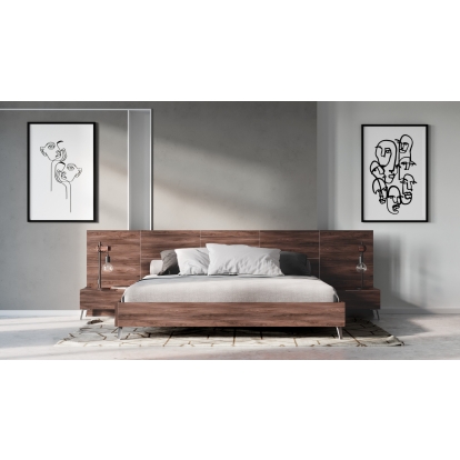 Nova Domus Brooklyn Italian Modern Walnut 4-Piece Bedroom Set Bedroom Set 85604|85605 VGACBROOKLYN-4PC-SET