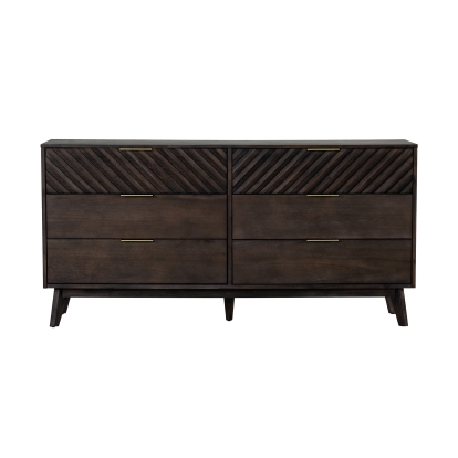Modrest Daisy Mid-Century Dark Acacia Dresser Brown Dresser 77666|77666A VGWDKYOTO-DRS