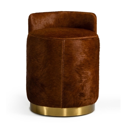 Modrest Belvista Modern Brown Cowhide Ottoman Brown Ottoman 77712 VGODL-096-OTT