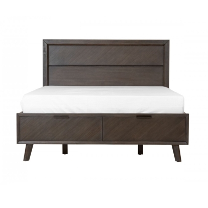 Modrest Roger Mid-century Acacia Bed Brown Bed 77750|77749 VGWDROGER-BRN-BED