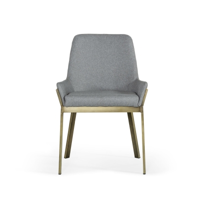 Modrest Ganon Modern Grey & Antique Brass Dining Chair Grey Dining Chair 77768 VGGAGA-6736CH-GRY-DC