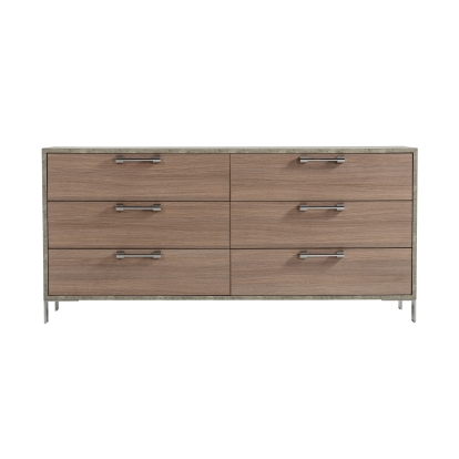 Nova Domus Boston Modern Brown Oak & Brushed Stainless Steel Dresser Brown Dresser 77849 VGANBOSTON-DRS