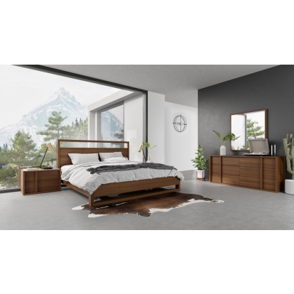 Nova Domus Berlin Modern Walnut Bedroom Set Walnut Bedroom Set 77855|77856 VGMABR-92-SET
