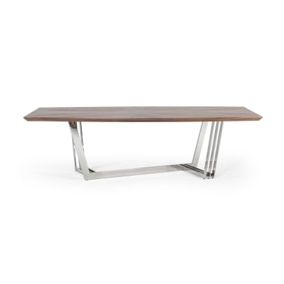LA Furniture Gilroy Modern Walnut & Stainless Steel Dining Table VGBBMI2003T-WAL-DT Contemporary Style by Vig Furnitrue Number 77872 Catch Home Goods