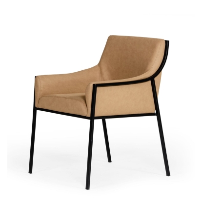 Modrest Raul Modern Suede Tan Dining Chair Tan Dining Chair 77902 VGEUMC-9696CH-A-TAN