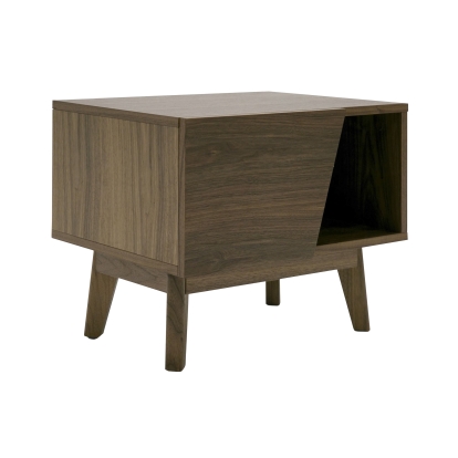 Modrest Abelard Mid-century Walnut Nightstand Walnut Nightstand 77933 VGBBMB1707-NS
