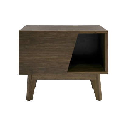 Modrest Abelard Mid-century Walnut Nightstand Walnut Nightstand 77933 VGBBMB1707-NS