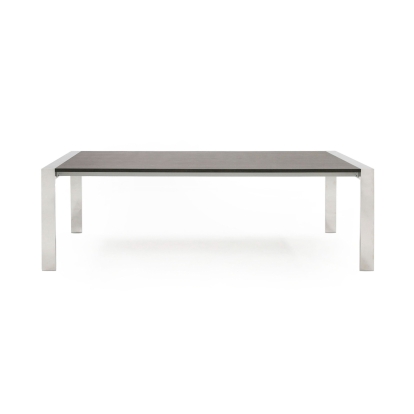 Modrest Fauna Modern Elm Grey & Stainless Steel Chrome Dining Table Grey Dining Table 77965 VGBBBN-2T-GREY-DT