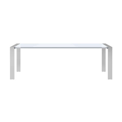 Modrest Fauna Modern White High Gloss & Stainless Steel Chrome Dining Table White Dining Table 77966 VGBBBN-2T-WHT-DT