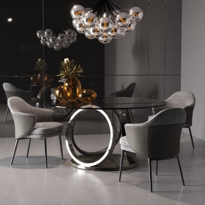 LA Furniture Cora Modern Grey Fabric & Leatherette Dining Chair VGCSCH-19005-GRY-DC Contemporary Style by Vig Furnitrue Number 78038 Catch Home Goods