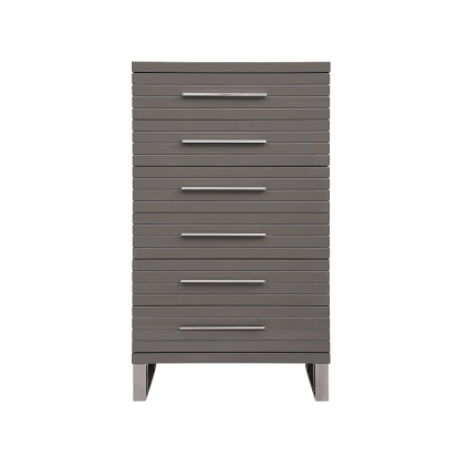 Modrest Splendor Grey High Gloss Slatted Chest Grey Chest 78063 VGVCJ20256-6H-GRY-CHEST