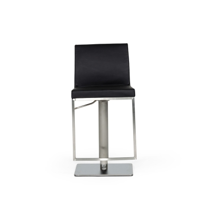 LA Furniture Folsum Modern Black & Brushed Stainless Steel Bar Stool VGHR5040GB-1-BLK-BS Contemporary Style by Vig Furnitrue Number 78106 Catch Home Goods