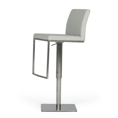 Modrest Folsum Modern Light Grey & Brushed Stainless Steel Bar Stool Grey Bar Stool 78107 VGHR5040GB-1-LTGRY-BS