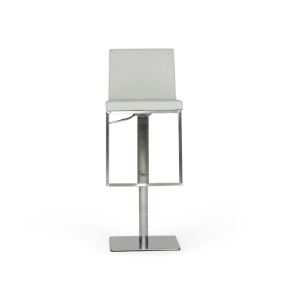 Modrest Folsum Modern Light Grey & Brushed Stainless Steel Bar Stool Grey Bar Stool 78107 VGHR5040GB-1-LTGRY-BS