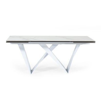Modrest Fritz Modern White Extendable Ceramic Dining Table White Dining Table 78195 VGNSGD8767-WHT