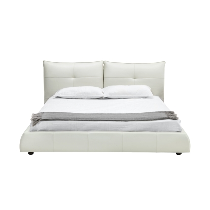 Modrest Patrick Modern White Leather Bed White Bed 78203|78204|12973|78205 VGKKB-75X-BED