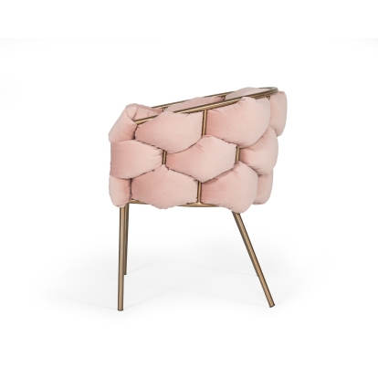 Modrest Debra Modern Pink Fabric Dining Chair Pink Dining Chair 78246 VGVCB202-DC-PNK
