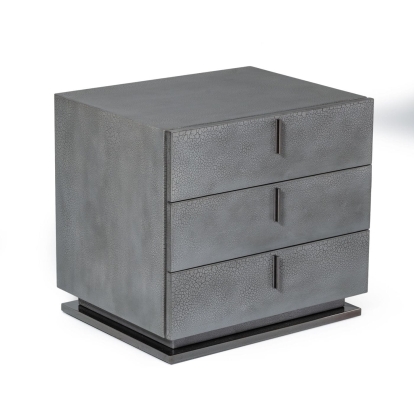 Modrest Buckley Grey & Black Stainless Steel Bedroom Set Grey Bedroom Set 78267|78268|78269 VGVC2003-SET