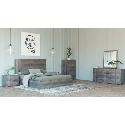Nova Domus Asus Modern Italian Grey Elm 4-Piece Bedroom Set Grey Bedroom Set 85619|85620 VGACASUS-GRY-4PC-SET