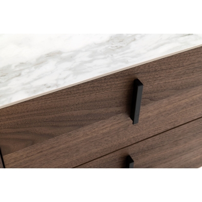 Modrest Chelton Contemporary White Ceramic & Walnut Dresser Walnut Dresser 78525 VGHB351C-WAL-DRS