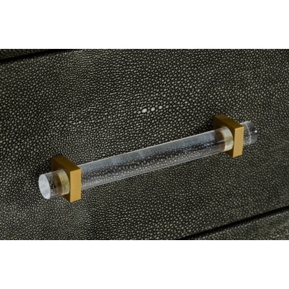 Modrest Howard Modern Shagreen Grey Leatherette & Gold Dresser Grey Dresser 78297 VGGMCHD-1528-6-DRS