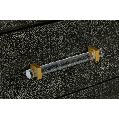 Modrest Howard Modern Shagreen Grey Leatherette & Gold Chest Grey Chest 78298 VGGMCHD-1528-5-CHEST