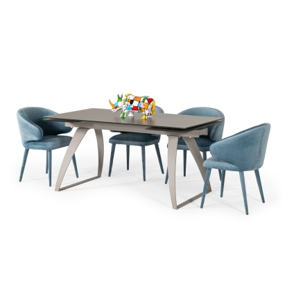 Modrest Pittson Modern Extendable Grey Glass Dining Table Grey Dining Table 78624 VGYFDT8852F-GRY-DT