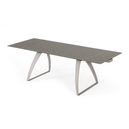Modrest Pittson Modern Extendable Grey Glass Dining Table Grey Dining Table 78624 VGYFDT8852F-GRY-DT