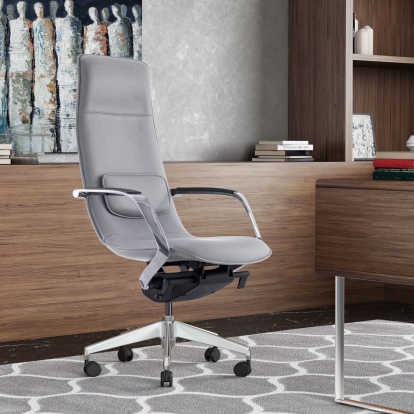 Modrest Nadella Modern Grey High Back Executive Office Chair Grey Office Chair 78728 VGFUFK003-A-GRY-OC