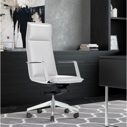 Modrest Gorsky Modern White High Back Executive Office Chair White Office Chair 78733 VGFUA1819-WHT-OC