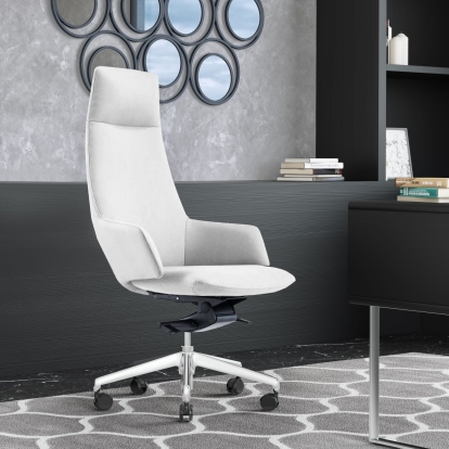 Modrest Gates Modern White High Back Executive Office Chair White Office Chair 78736 VGFUA1719-WHT-OC