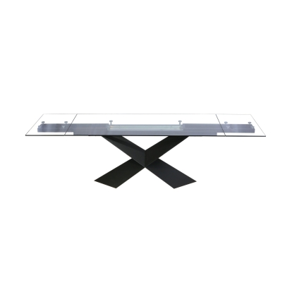 Modrest Scott Modern Extendable Glass Dining Table Brown Dining Table 78976 VGNSGD8782-BRN-DT