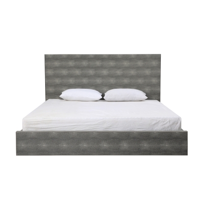 Modrest Dynasty Modern Shagreen Bed Grey Bed 79091|80464 VGVCBD2108-GRY-BED-EK