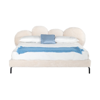 Modrest Destiny Contemporary White Sherpa Bubble Bed White Bed 79164|79165 VGODZW-20104-WHT-BED