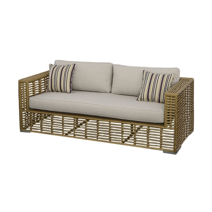 Renava Ko Tao Outdoor Beige + Wicker Sofa Beige Outdoor Seating 79251 VGATRASF-054-SOFA