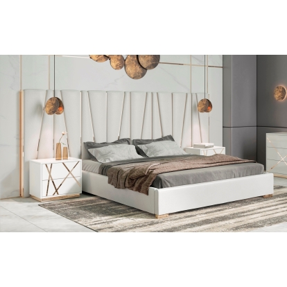 Modrest Nixa Modern White + Gold Bedroom Set White Bedroom Set 83232|77585|83233 VGVC-BD1909-SET-WHT