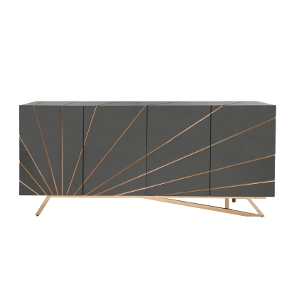 Modrest Katzu- Modern Grey and Rose Gold Buffet Gray/Grey Buffet 79563 VGVC-G2127-GRY