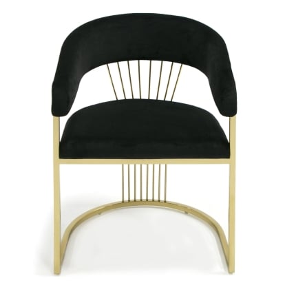 LA Furniture Linda Modern Black Velvet and Gold Dining Chair VGZA-Y429-BLK-DC Contemporary Style by Vig Furnitrue Number 79568 Catch Home Goods