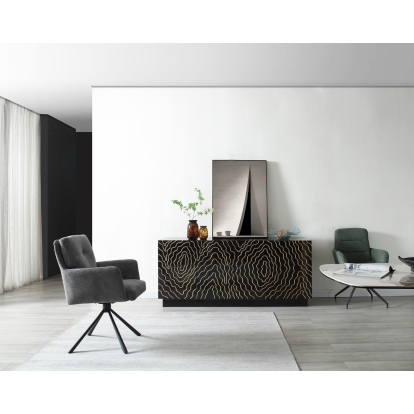 Modrest Jonah- Modern Black and Gold Buffet Black Buffet 79574 VGVC-G2199-BLK