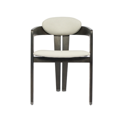 Modrest Thorne Light Grey and Dark Grey Arm Dining Chair Dark Grey Dining Chair 79641 VGCS-ACH-21087