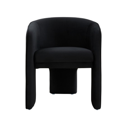 Modrest Kyle Modern Black Velvet Accent Chair Black Accent Chair 79657 VGRH-AC-235-BLACK-CH