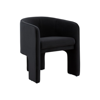 Modrest Kyle Modern Black Velvet Accent Chair Black Accent Chair 79657 VGRH-AC-235-BLACK-CH