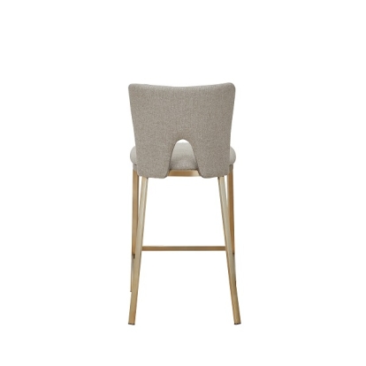Modrest Burton Contemporary Beige + Brass Counter Stool Set of Two Beige Bar Stool 79758Z VGGA-1567-05-BG-CS