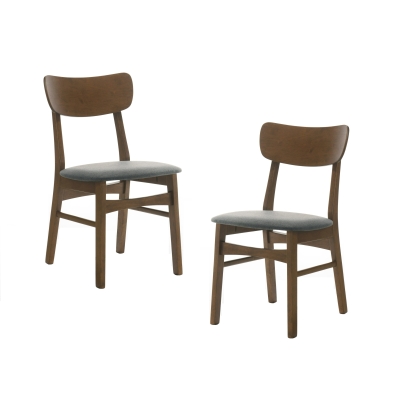 Modrest Castillo Modern Walnut and Grey Side Dining Chair (Set of 2) Walnut Dining Chair 79794Z VGMA-MI-670