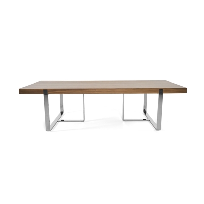 Modrest Pauline- Modern Walnut and Stainless Steel Dining Table Walnut Dining Table 79836 VGBB-MI2203T-WAL-DT