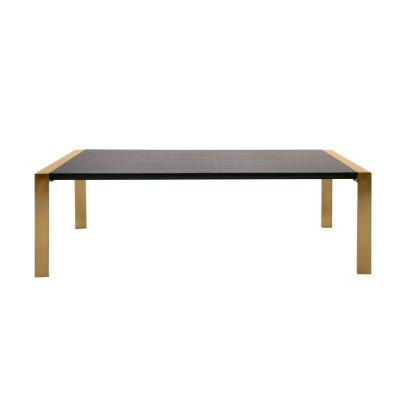 Modrest Fauna Modern Wenge and Brass Dining Table Wenge Dining Table 79841 VGBB-BN-2T-WB-DT