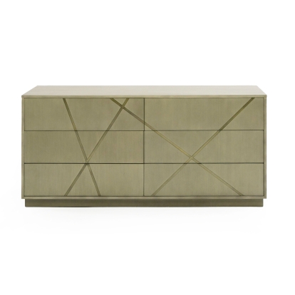 Modrest Nixa Modern Wide Birch + Brushed Bronze Dresser Brown Dresser 79918 VGVC-J1909-D-L-BIR