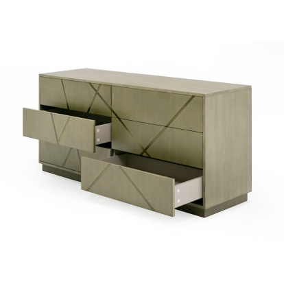 Modrest Nixa Modern Wide Birch + Brushed Bronze Dresser Brown Dresser 79918 VGVC-J1909-D-L-BIR