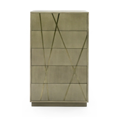 Modrest Nixa Modern Wide Birch + Brushed Bronze Chest Brown Chest 79919 VGVC-J1909-5H-L-BIR