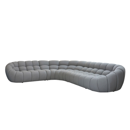 Divani Casa Yolonda Modern Light Grey Curved Sectional Sofa Light Grey Sectional Sofa 79938 VGEV-2126B-LGRY-SECT